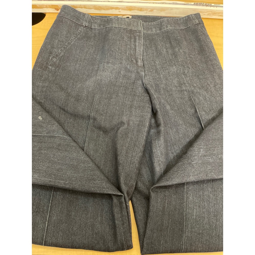 Ellen Tracy Womens Dark Wash Denim Trousers Straight Leg Pants Size 8